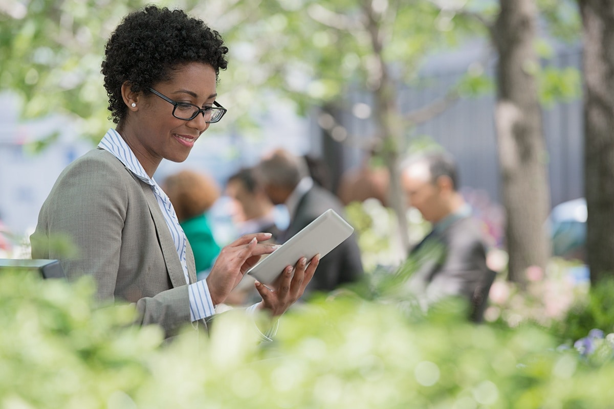 Lady sitting in garden 