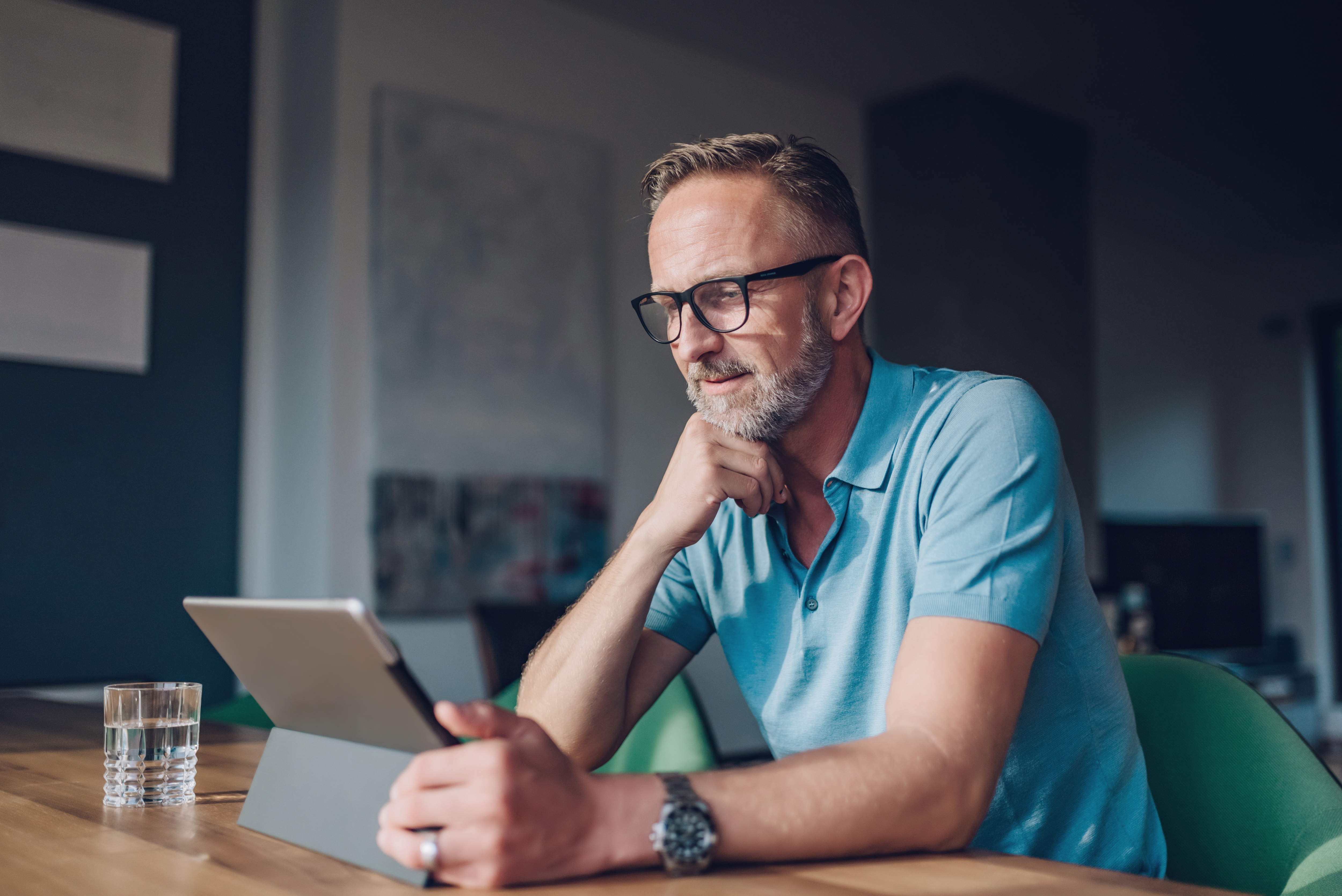 Person working on tablet