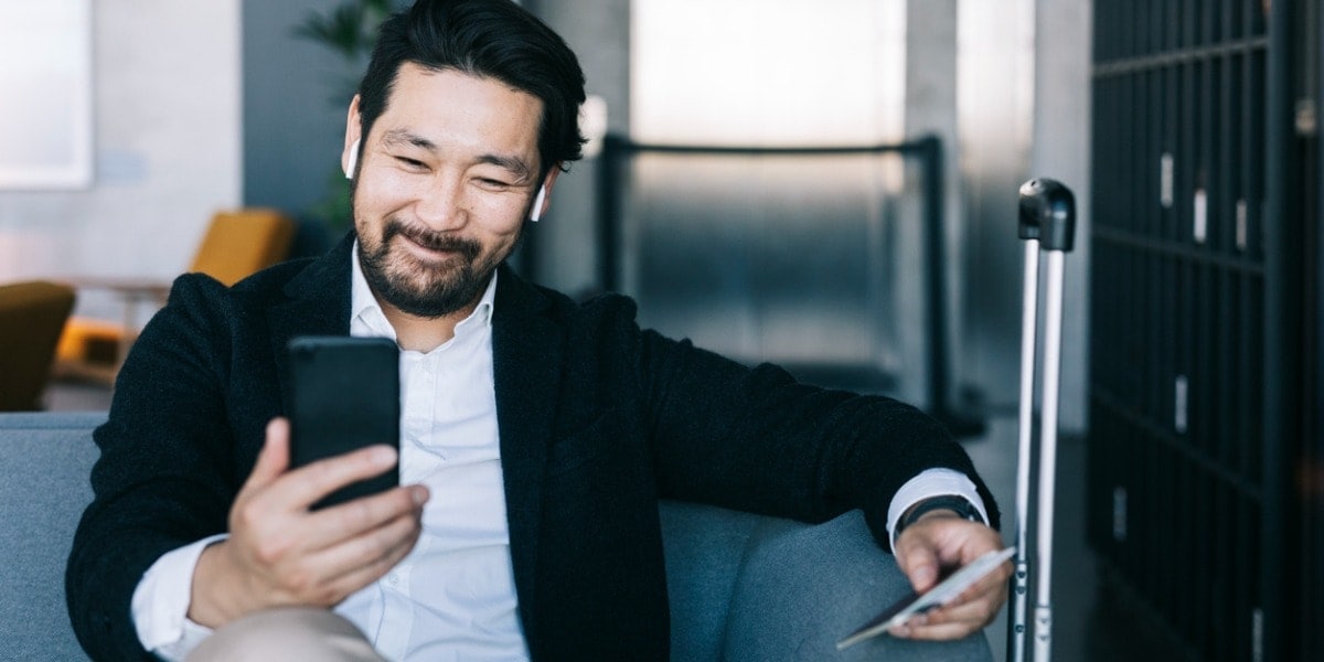 A man looking at phone 