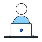 Person on laptop pictogram