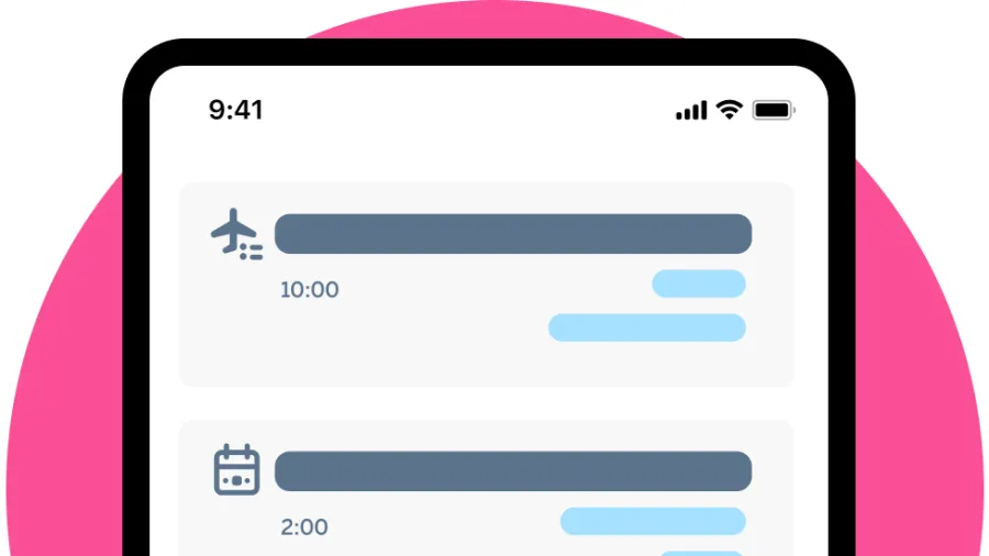 graphic of phone with travel app open