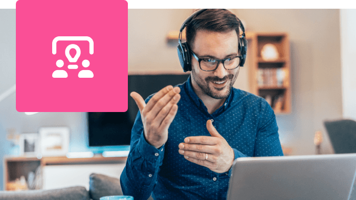 man speaking in meeting