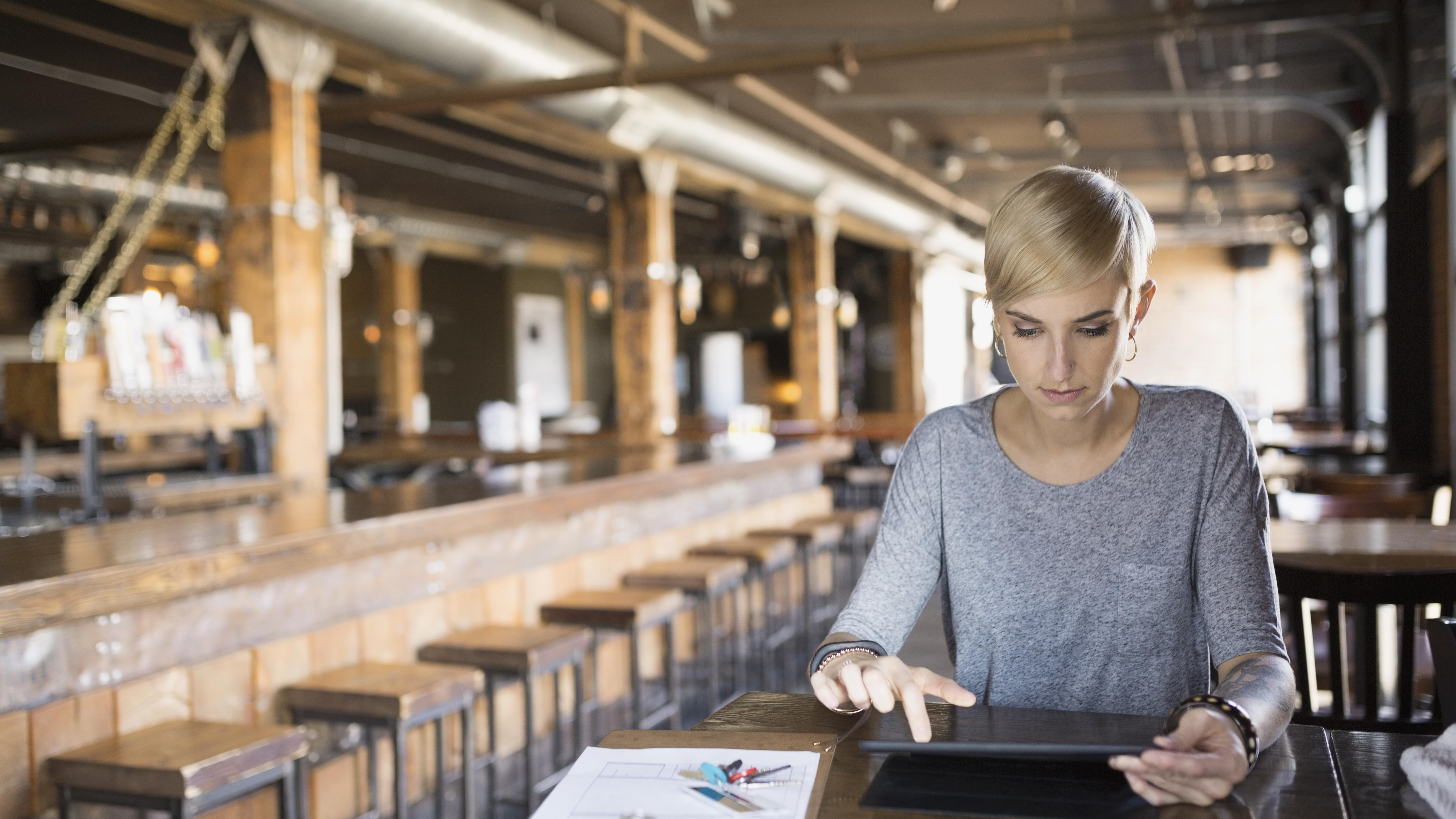 person working on a tablet