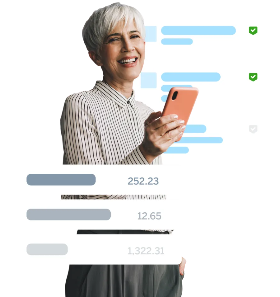 business professional using mobile phone