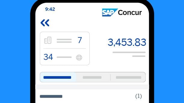 screenshot of concur expense product