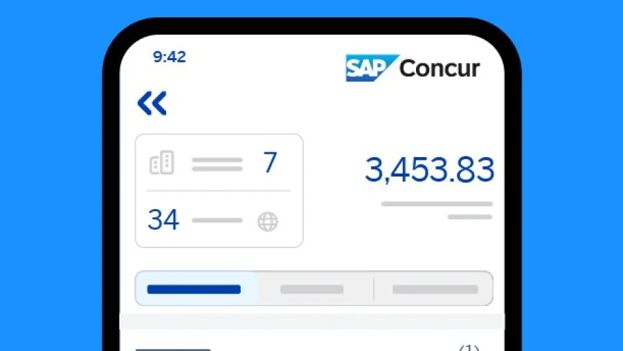 phone displaying expense app