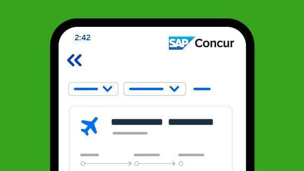 screenshot of concur travel page