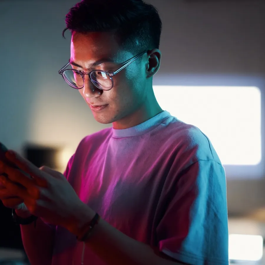 Man looking at his phone