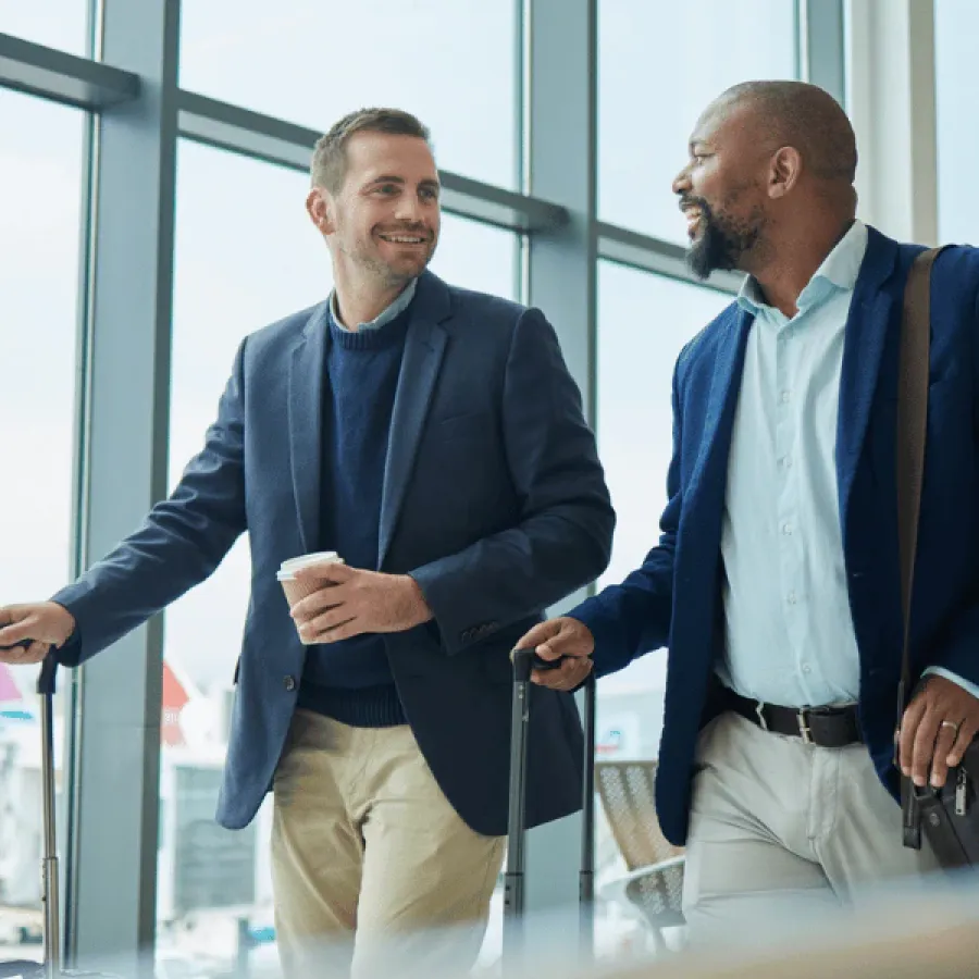 two businessmen in airport