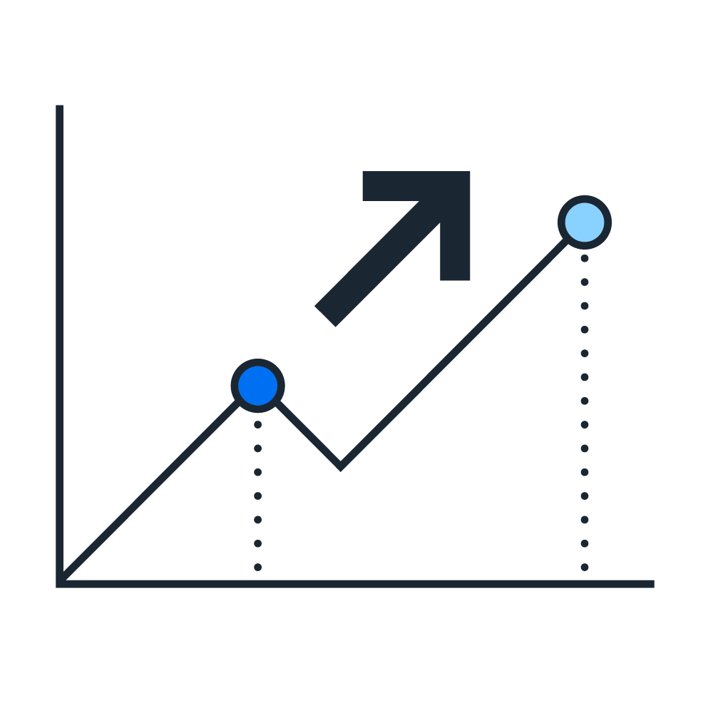 Line graph pictogram