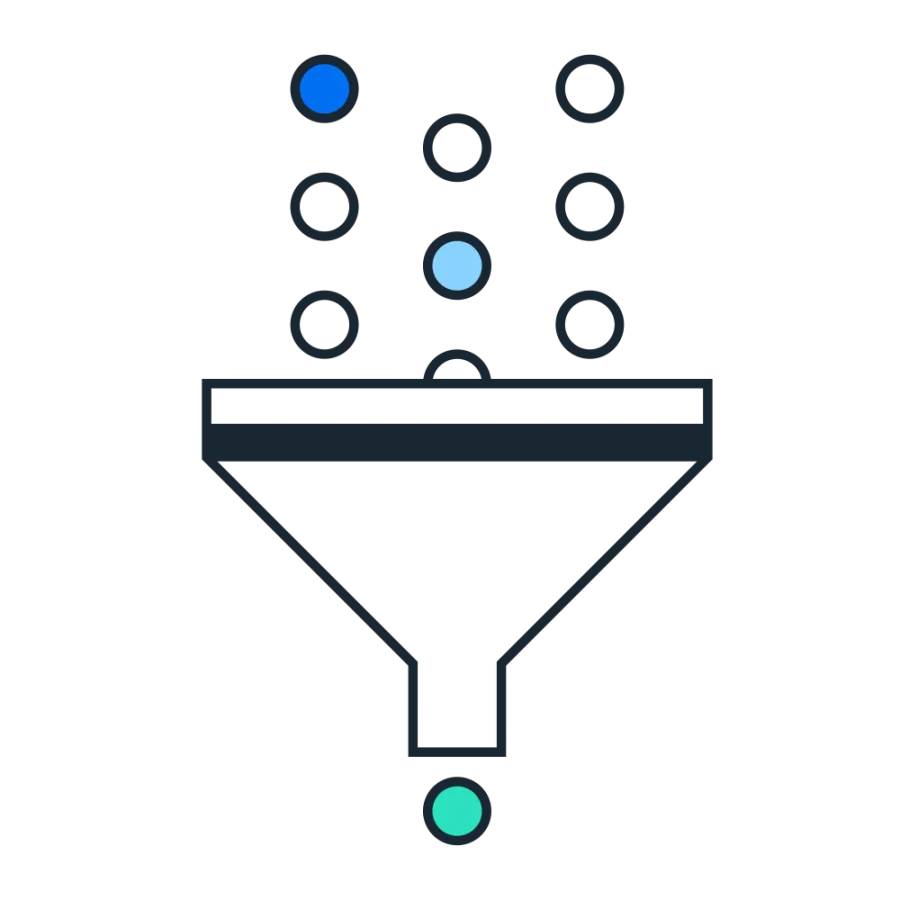 Funnel streamlining pictogram