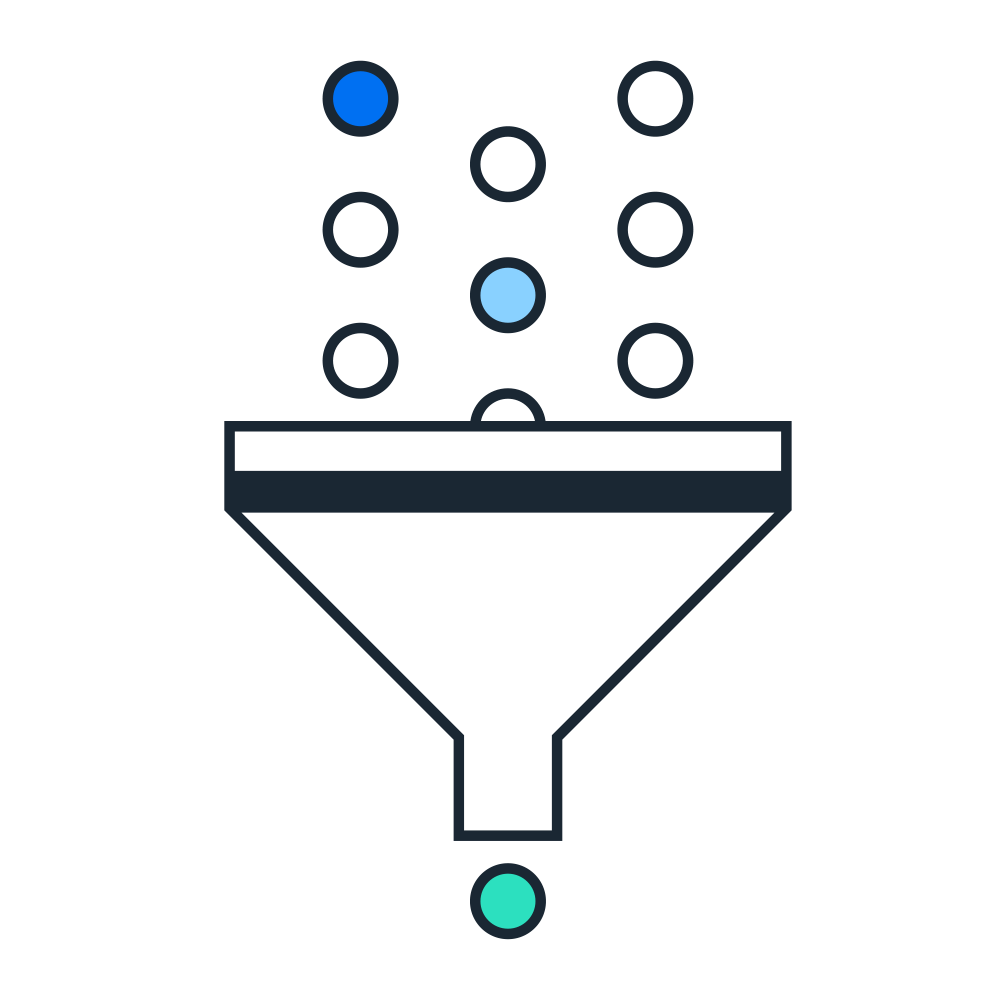 Funnel streamlining pictogram
