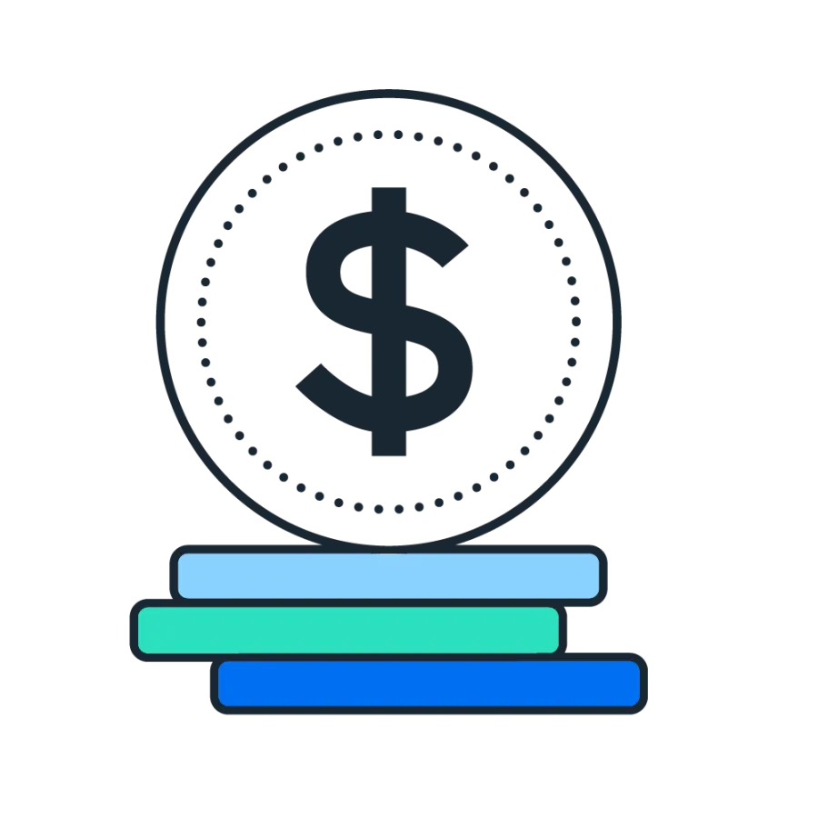 Dollar coins pictogram